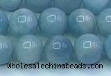 CAQ866 15.5 inches 8mm round aquamarine gemstone beads wholesale