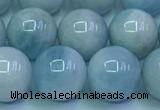 CAQ868 15.5 inches 12mm round aquamarine gemstone beads wholesale