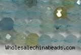 CAQ882 15.5 inches 3.5mm faceted round tiny aquamarine beads