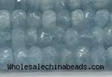 CAQ890 15.5 inches 3.5*6mm faceted rondelle aquamarine beads