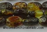 CAR546 15.5 inches 7*11mm - 8*12mm oval natural amber beads