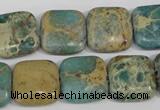 CAT5026 15.5 inches 16*16mm square natural aqua terra jasper beads
