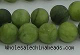 CAU512 15.5 inches 8mm round matte Chinese chrysoprase beads