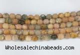 CBBS03 15 inches 8mm faceted prism peach calcite beads wholesale
