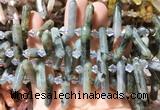 CBBS110 Top drilled 6*20mm - 8*30mm hexahedral prism labradorite beads