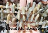 CBBS111 Top drilled 6*20mm - 8*30mm hexahedral prism sunstone beads
