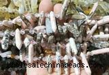 CBBS112 Top drilled 6*20mm - 8*30mm hexahedral prism rhodochrosite beads