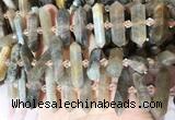 CBBS141 Centre drilled 6*20mm - 11*35mm hexahedral prism sunstone beads