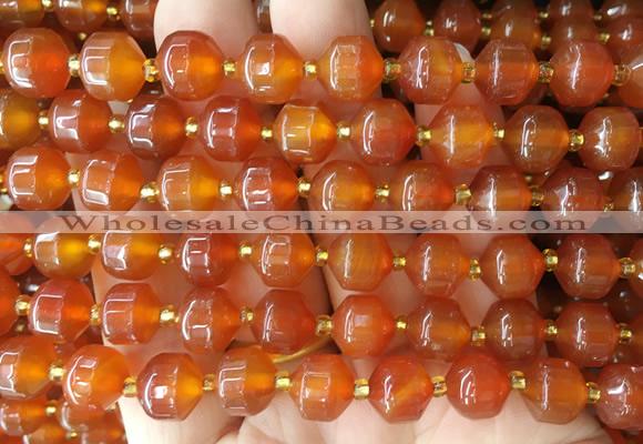 CCBS154 15 inches 10mm faceted prism agate beads wholesale