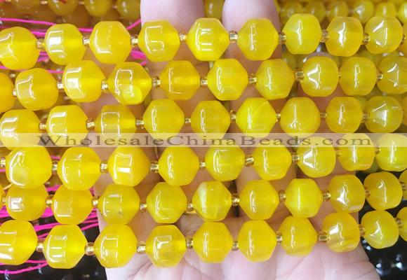 CCBS157 15 inches 10mm faceted prism agate beads wholesale