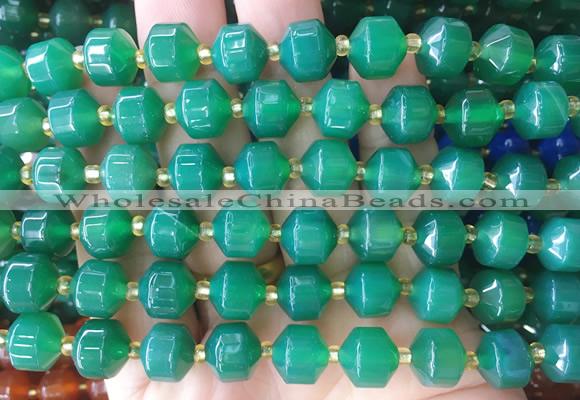 CCBS159 15 inches 10mm faceted prism agate beads wholesale