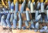 CBBS167 Top drilled 8*28mm - 9*30mm hexahedral prism blue aventurine beads
