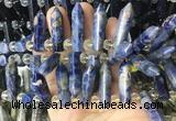 CBBS185 Top drilled 8*28mm - 9*30mm hexahedral prism sodalite beads