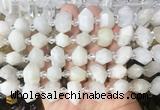 CBBS199 Centre drilled 7*16mm - 11*25mm hexahedral prism moonstone beads wholesale