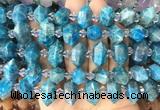 CBBS202 Centre drilled 7*16mm - 11*25mm hexahedral prism apatite beads wholesale