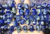 CBBS216 Top drilled 7*16mm - 11*25mm hexahedral prism lapis lazuli beads wholesale