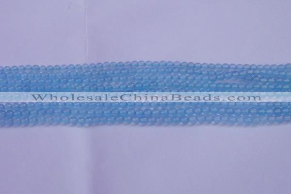 CBC250 15.5 inches 4mm A grade round ocean blue chalcedony beads