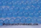 CBC251 15.5 inches 6mm A grade round ocean blue chalcedony beads