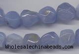 CBC30 15.5 inches 12*13mm nuggets blue chalcedony beads