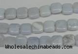 CBC36 15.5 inches 8*8mm square blue chalcedony beads wholesale
