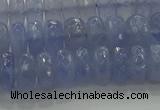 CBC447 15.5 inches 6*10mm faceted rondelle blue chalcedony beads