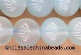 CBC810 15.5 inches 8mm round blue chalcedony gemstone beads