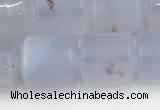 CBC821 15.5 inches 10*11mm tube blue chalcedony gemstone beads