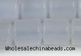 CBC822 15.5 inches 10*11mm tube blue chalcedony gemstone beads