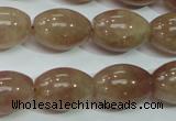 CBQ227 15.5 inches 13*18mm rice strawberry quartz beads