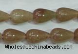 CBQ228 15.5 inches 10*16mm teardrop strawberry quartz beads