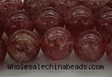 CBQ313 15.5 inches 10mm round natural strawberry quartz beads