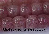CBQ442 15.5 inches 12*16mm rondelle strawberry quartz beads