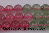 CBQ652 15.5 inches 8mm round mixed strawberry quartz beads