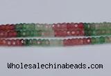CBQ677 15.5 inches 6*11mm faceted rondelle mixed strawberry quartz beads
