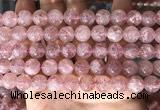 CBQ708 15.5 inches 10mm round strawberry quartz beads wholesale