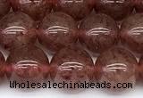 CBQ773 15 inches 10mm round strawberry quartz beads