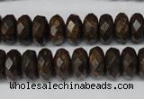 CBZ404 15.5 inches 6*12mm faceted rondelle bronzite gemstone beads