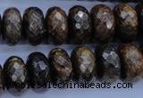 CBZ67 15.5 inches 8*16mm faceted rondelle bronzite gemstone beads