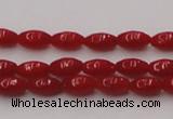 CCB130 15.5 inches 3*6mm rice red coral beads strand wholesale
