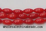 CCB134 15.5 inches 4*8mm rice red coral beads strand wholesale