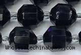 CCB1484 15 inches 9mm - 10mm faceted black agate beads