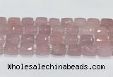 CCB888 11*15mm-12*16mm faceted cuboid rose quartz beads wholesale