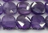 CCB902 15.5 inches 8*8mm faceted square amethyst beads