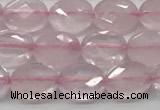 CCB915 15.5 inches 6*8mm faceted oval rose quartz beads
