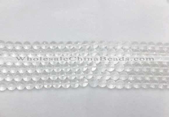 CCBS02 15 inches 4mm faceted round white crystal beads wholesale