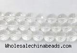 CCBS09 15 inches 18mm faceted round white crystal beads wholesale