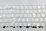 CCBS16 15 inches 14mm faceted square white crystal beads wholesale