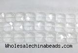 CCBS18 15 inches 18mm faceted square white crystal beads wholesale