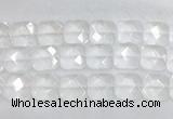 CCBS19 15 inches 20mm faceted square white crystal beads wholesale