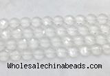 CCBS22 15 inches 14mm faceted coin white crystal beads wholesale